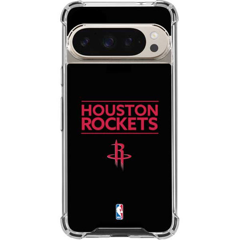 NBA Houston Rockets Standard - Black Pixel 9/9 Pro Clear Case